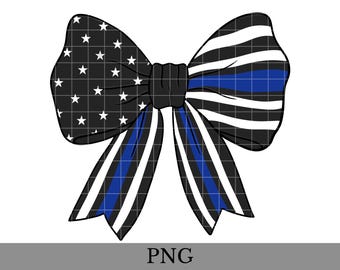 Lazo de línea azul delgada PNG Esposa de policía Esposa de policía Agente de la ley Regalos LEO Insignia de policía Sublimación Parte posterior brillante El LEOW azul