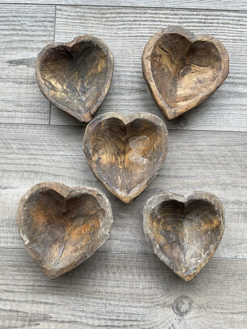 Small Rustic Heart Small Rustic Heart Shaped Dough Bowls White or Brown - Etsy