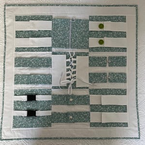 Quilted Dementia Alzheimer’s Autism Fidget Blanket Sensory Comfort Quilt