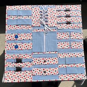 Quilted Dementia Alzheimer’s Autism Fidget Blanket Sensory Comfort Quilt