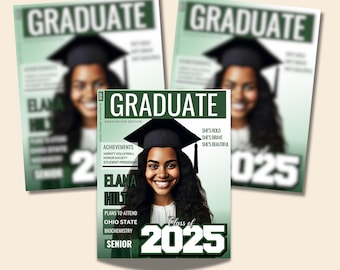 DIY Graduation Magazine Cover Personalized Senior Graduation Keepsake  Class of 2025 Celebrate Your Graduate in Style