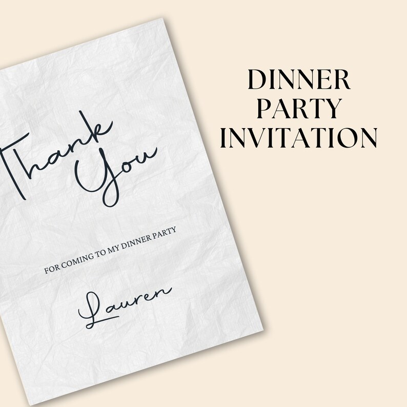 Dinner Party Invitation Birthday Dinner Invitation Template Minimalist ...