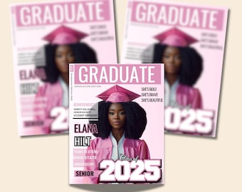 DIY Graduation Magazine Cover Personalized Senior Graduation Keepsake  Class of 2025 Celebrate Your Graduate in Style