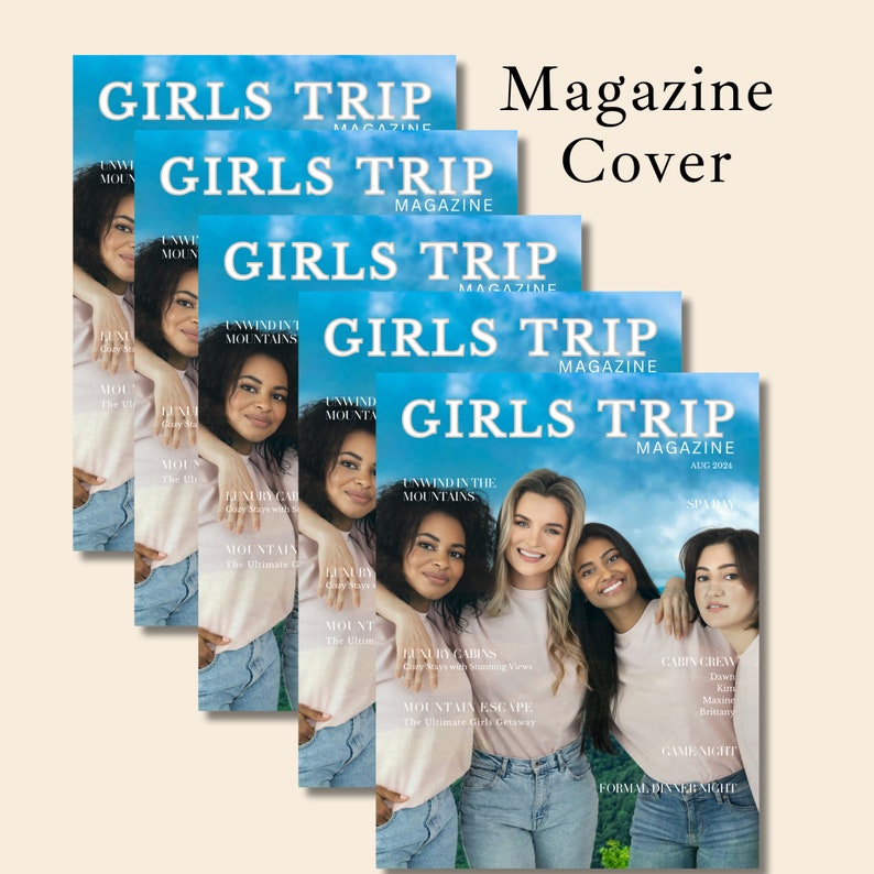 Editable Girls Trip Magazine Cover Keepsake | Custom Digital Template ...