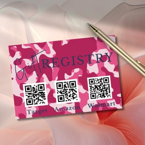 Elegante Geschenk Register Karte QR-Code Register Perfekter Begleiter für Pass Einladungen Canva Bearbeiten Geburtstag Hochzeiten Abschluss Jubiläum 3