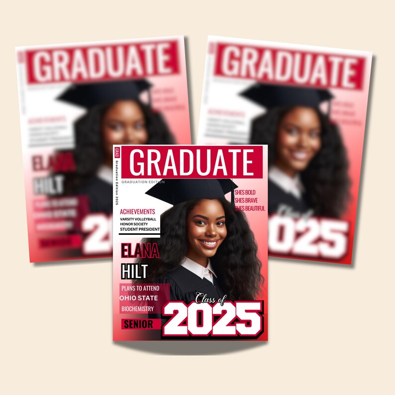 DIY Graduation Magazine Cover Personalized Senior Graduation Keepsake ...