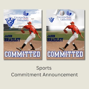 Baseball Committed Football Committed Tennis Committed Announcement Poster Sports Signing Day Poster – Digital Download