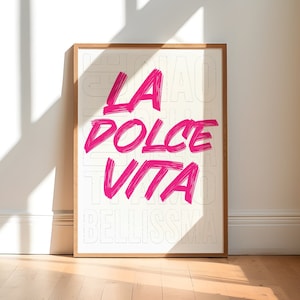 Italian Quotes, Ciao Bella, La Dolce Vita, Trendy Poster Decor, Minimalist Room, Italian Decor, Italian Quotes, Italian Art Print, Italy Art