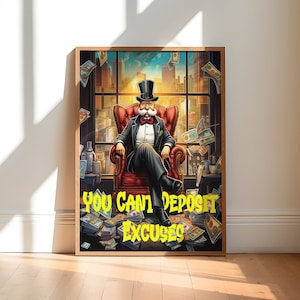 Alec Monopoly Inspired, Modern Wall Decor, Modern Pop Art, Gifts for Him, Luxury Art, Alec Monopoly Pop Art, Office Decor, Alec Monopoly Art