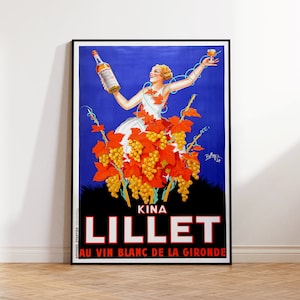 Kina Lillet Vin Vintage Poster, Französisches Getränk Retro Druck, Französisches Getränk Antiker Druck, Essen & Trinken Vintage Poster, Alkohol Druck