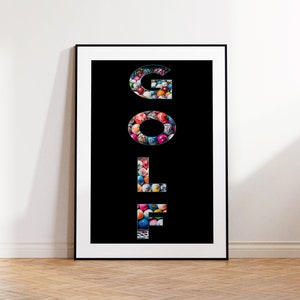Plakat z motywem golfa, plakat z motywem golfa, plakat motywacyjny, plakat sportowy, nowoczesna sztuka sportowa, prezenty golfowe, plakat minimalistyczny, sztuka ścienna golfa