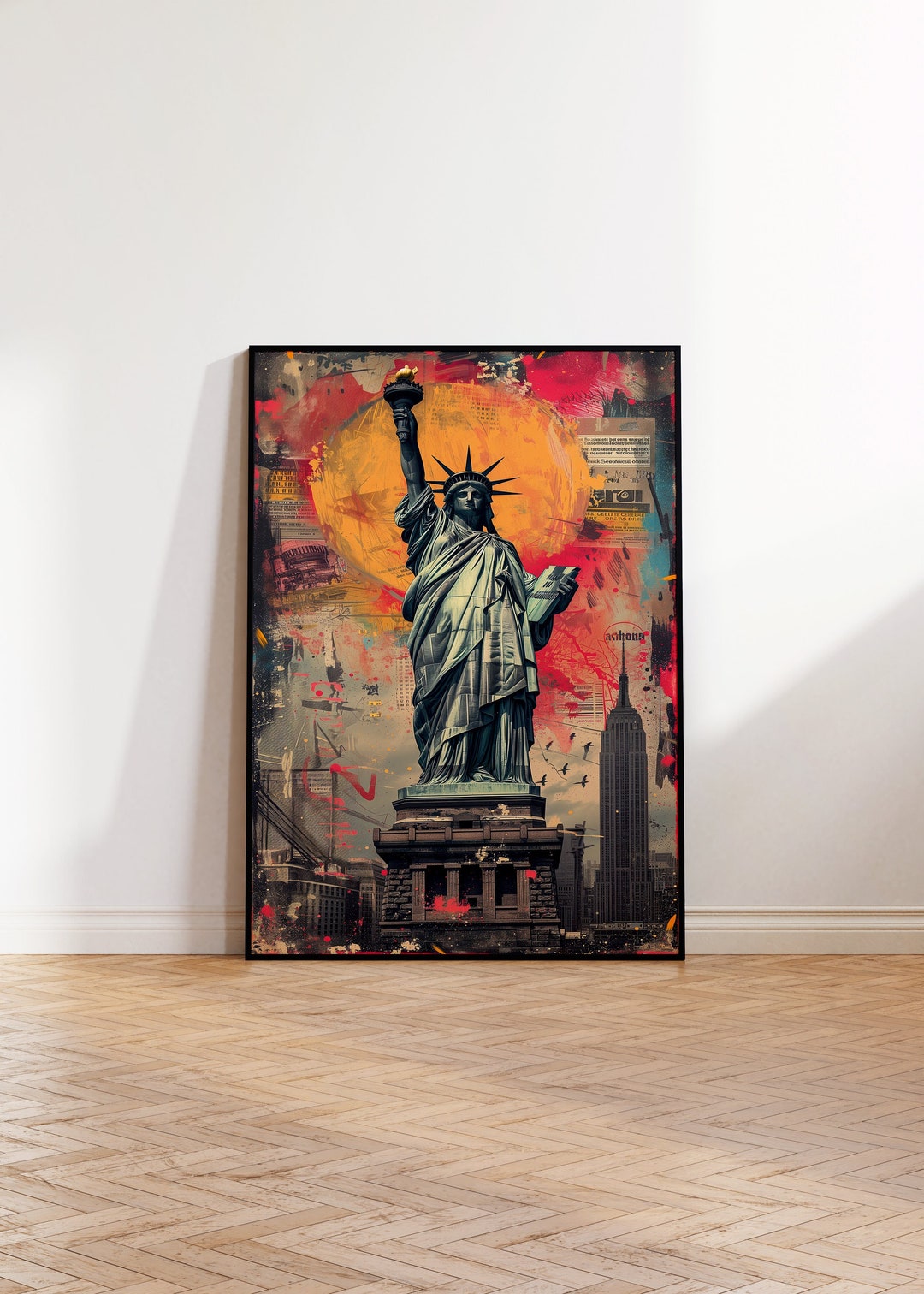 New York Statue of Liberty Print Poster USA Liberty Home Travel Statue ...