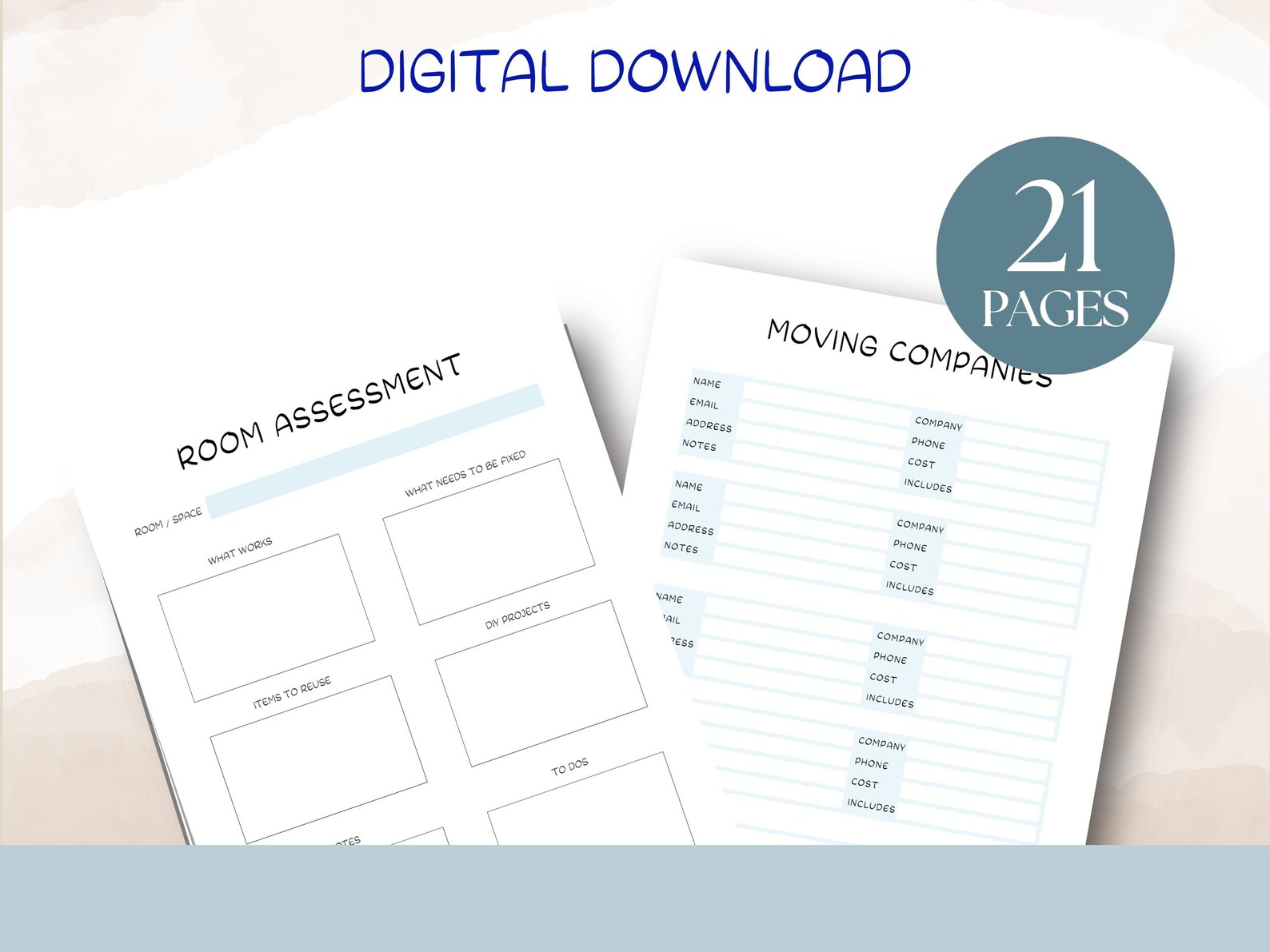 Moving Printable Planner | Moving Checklist | Change of Address ...