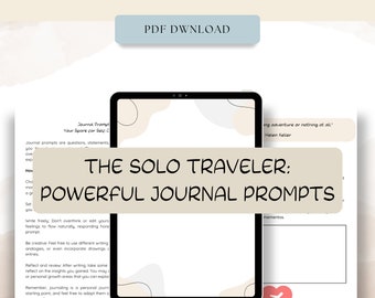 Solo traveler journal prompts | Travel Journaling | Writing prompts | Printable journal prompts | Gratitude journal | Daily prompts