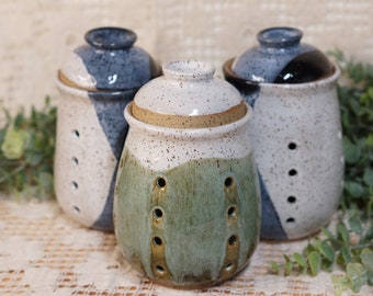 Handmade Stoneware Garlic Keeper