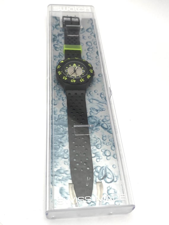 1992 Swatch Scuba 200 SHAMU / Black Wave SDB102 - Etsy display picture 1