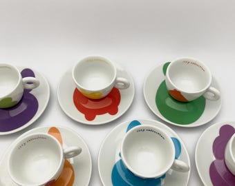 Set De 6 Tasses à Expresso Jeff Koons Pour Illy – édition Collector 2001 Avec Boîte à Café D'origine
