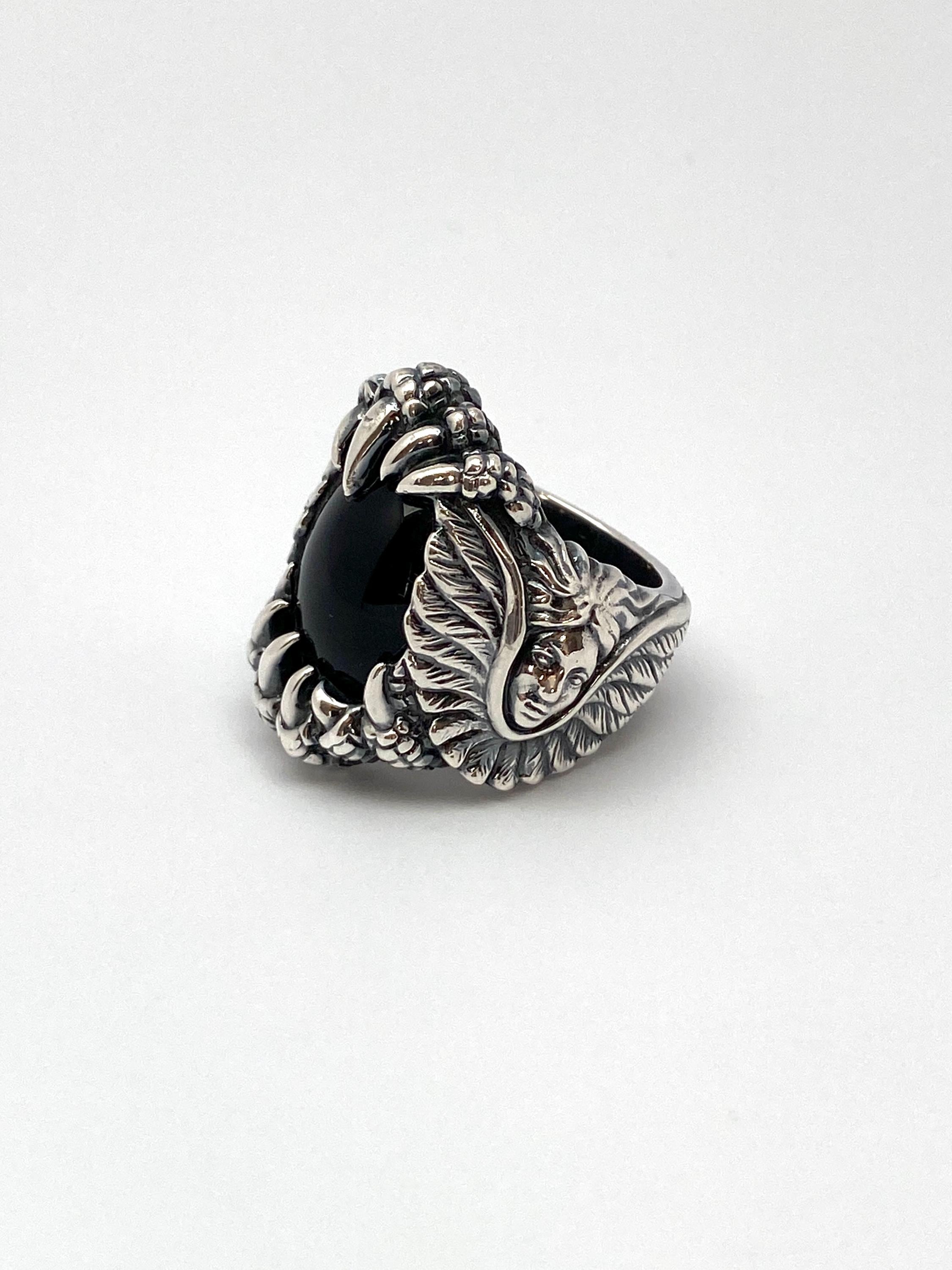 [ GOTHIC / Yohji Yamamoto]オニキスSILVER 950 CLAW ANGEL RING Silver Claw Angel Ring Yohji Yamamoto - Etsy