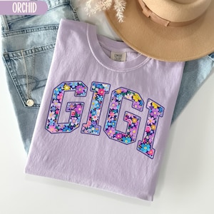 Comfort Colors Gigi Shirt, Preppy Floral Grandma Tshirt, Floral Gift for Grandmother, Cute Gigi T-shirt, Wildflower Gigi Shirt for Grandma