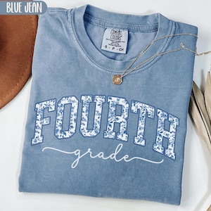 Comfort Colors® Fourth Grade Teacher Shirt, Toile de Jouy 4th Grade TShirt, Fourth Grade Teacher Appreciation Gift, Elementary School Shirt