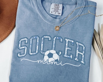 Comfort Colors Soccer Mimi Shirt, Toile De Jouy Soccer Mom Tshirt, Girly Aesthetic Gift for Soccer Mimi, Chinoiserie Gift for Mothers Day