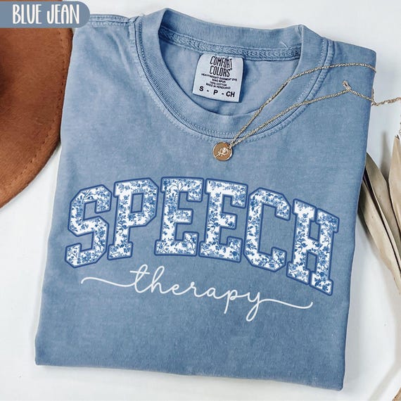 Comfort Colors Speech Therapy Shirt, Toile de Jouy Speech Language Pathologist Tshirt, Chinoiserie Speech Therapist Gift, SLP Tee for Woman