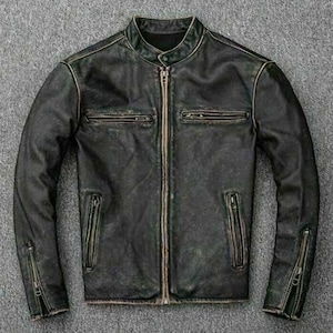 Blouson motard fait main, veste motard moto vintage, veste de danse slim fit, veste en cuir noir effet vieilli, blouson motard,
