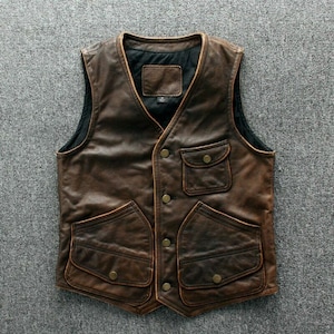 Used Leather Vest Men - Etsy