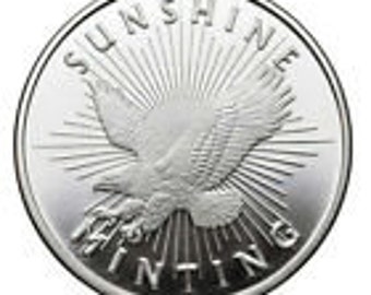 1 Troy Ounce Sunshine Minting .999 Fine Silver Round Mint Mark SI