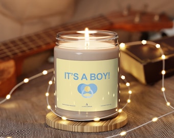 Gender Reveal Candle, Baby Shower Gift, Scented Soy Candle, Gift for her, Valentines day gift