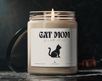 Gato mamá gato señora amantes de los gatos regalo gato amante regalo vela divertida velas divertidas regalos para los amantes de los gatos padres de mascotas regalo divertido gato regalo velas de soja