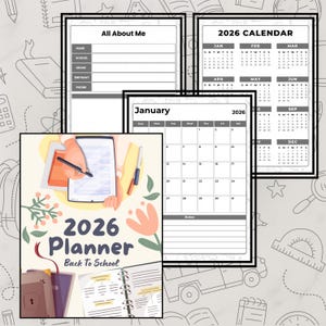 2026 Student Planner: Academic Calendar & Trackers (Printable PDF Download)
