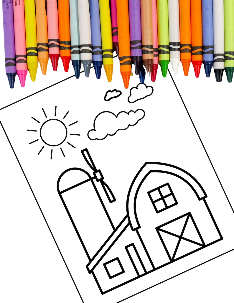 Farm Coloring Book 15 Pages Digital Download Etsy