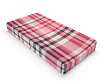 Baby Changing Pad Cover pink plaid