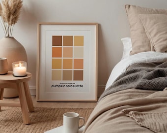 Pumpkin Spice Latte  | Digitaler Download | Wandposter | Herbst Poster |  Modern Autumn Fall  Wall Art | Printable Art | Pumpkin Wallpaper