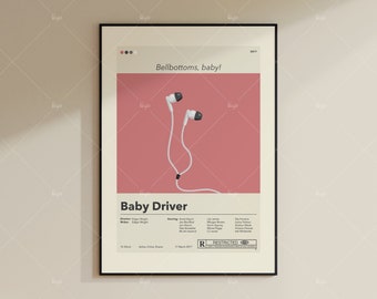 Baby Driver Poster | Edgar Wright | Minimalist Movie Poster | Custom Movie Posters | Wall Art Print | Home Decor