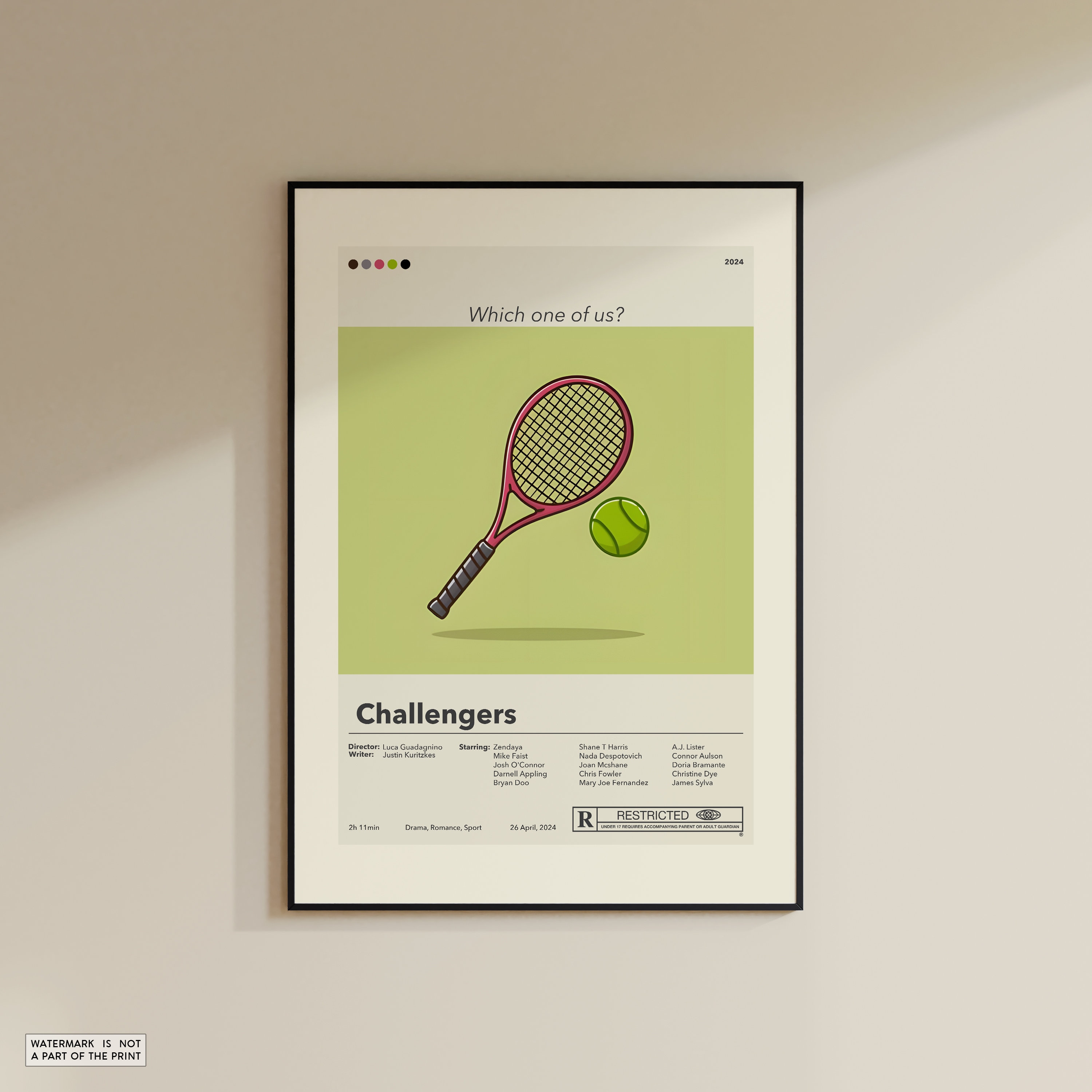 Challengers Poster Luca Guadagnino Minimalist Movie Poster Custom Movie