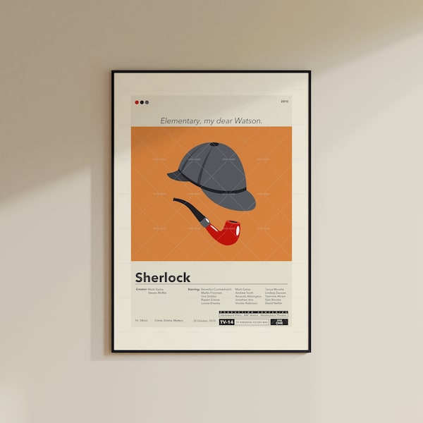 Sherlock Poster | Mark Gatiss | Minimalist Movie Poster | Custom Movie Posters | Wall Art Print | Home Decor | Custom Poster |Tv Series