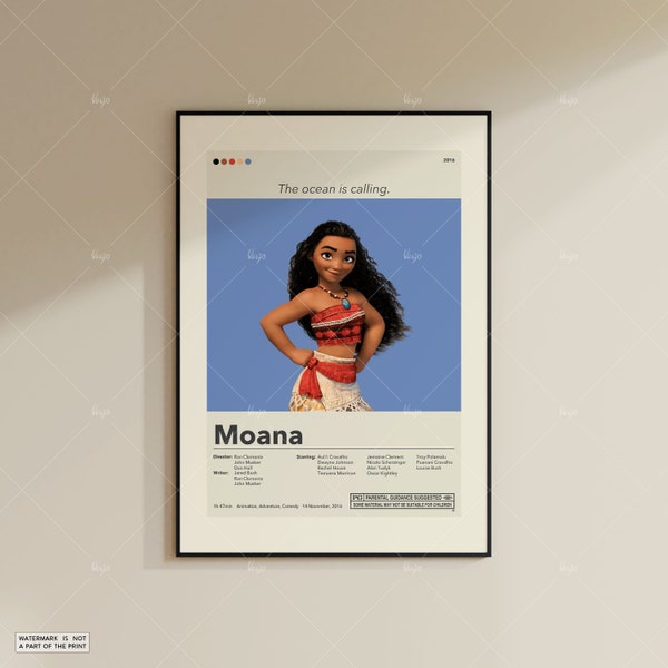Moana Poster |  Ron Clements | Minimalist Movie Poster | Custom Movie Posters | Wall Art Print | Home Decor