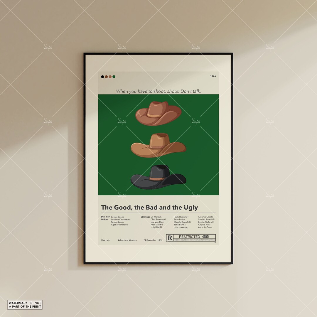 The Good, the Bad and the Ugly Poster Sergio Leone Minimalist Movie ...