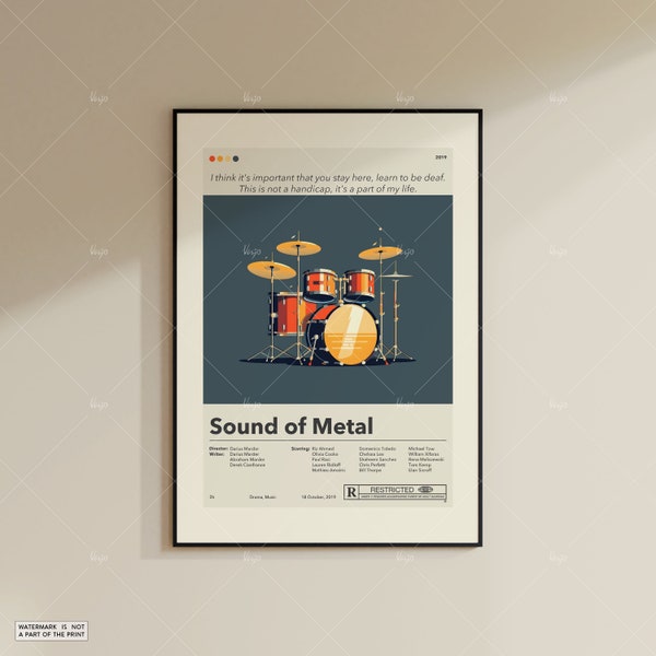 Sound of Metal Poster | Darius Marder | Minimalist Movie Poster | Custom Movie Posters | Wall Art Print | Home Decor