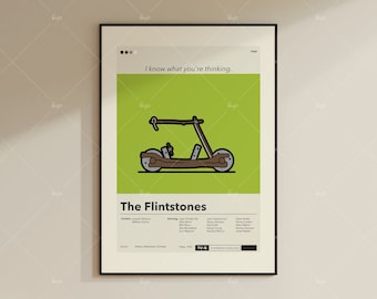 The Flintstones Poster | Joseph Barbera | Minimalist Movie Poster | Custom Movie Posters | Wall Art Print | Home Decor | Custom Poster |