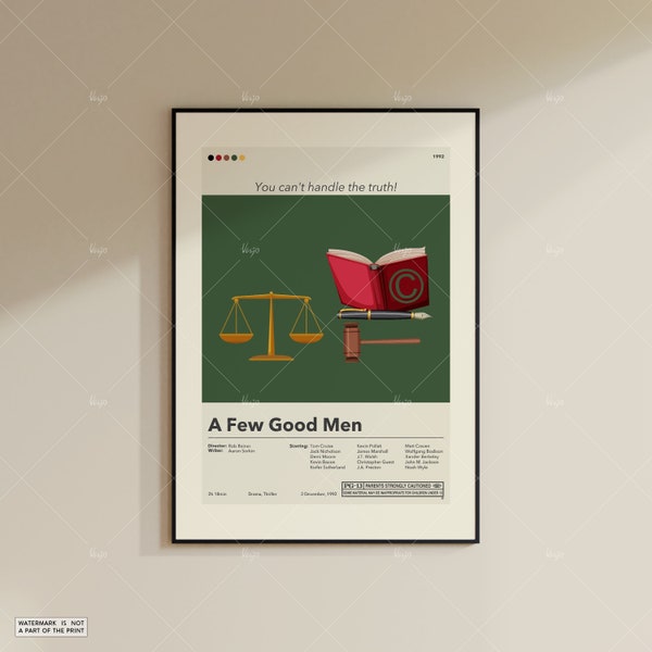 A Few Good Men Poster | Rob Reiner | Minimalist Movie Poster | Custom Movie Posters | Wall Art Print | Home Decor