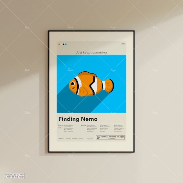 Finding Nemo Poster | Andrew Stanton | Minimalist Movie Poster | Custom Movie Posters | Wall Art Print | Home Decor