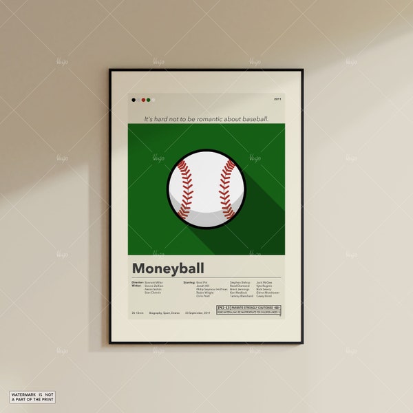 Moneyball Poster | Bennett Miller | Minimalist Movie Poster | Custom Movie Posters | Wall Art Print | Home Decor