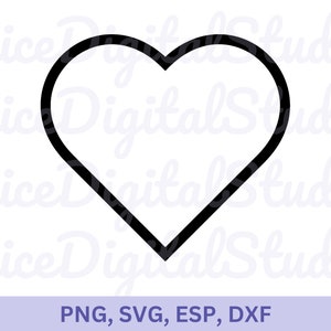Download digitale del contorno del cuore / svg png eps dxf