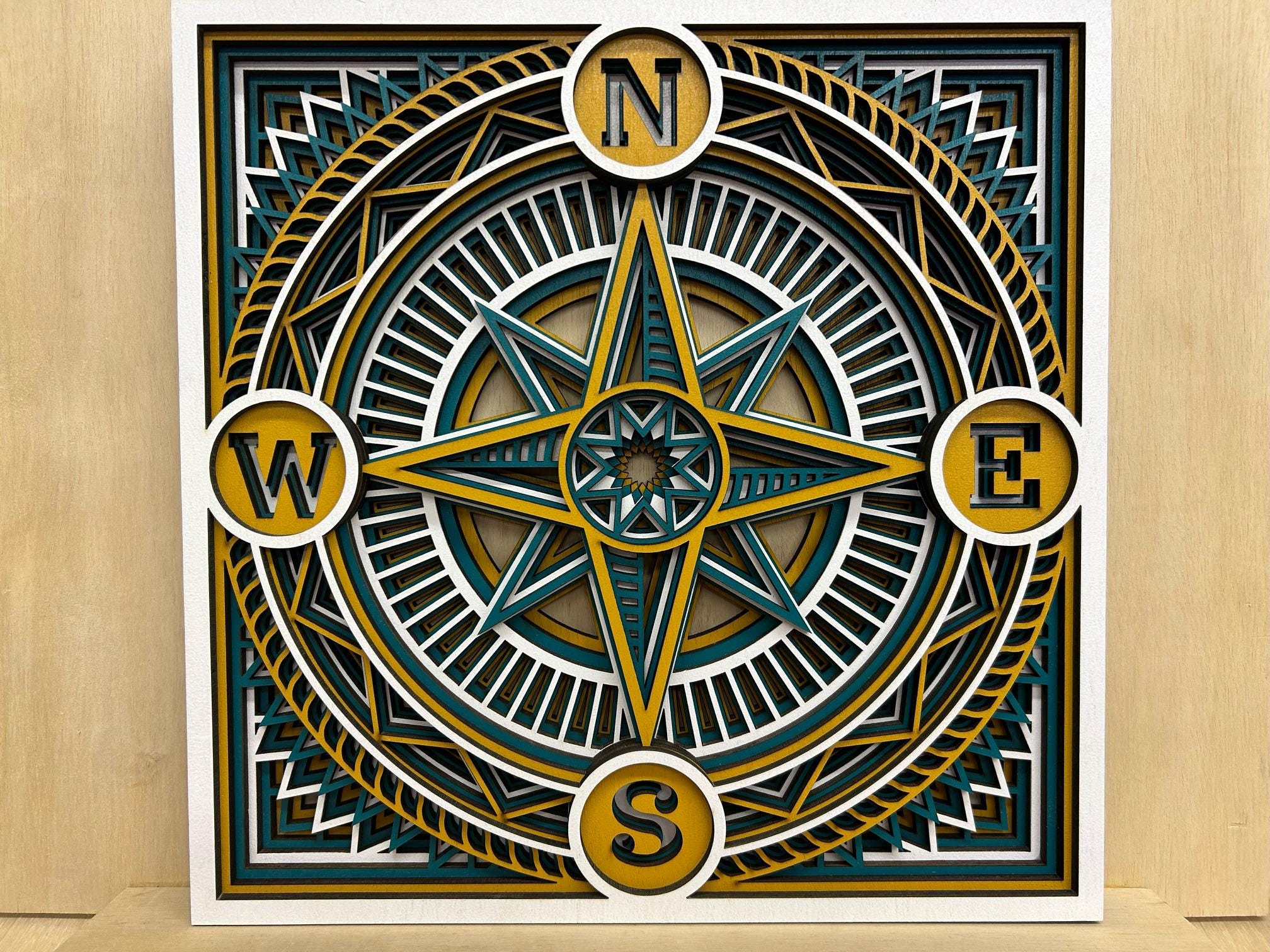 Zen Compass Compass Rose Mandala, Color Pattern: Sonic, Compass Art, Layered Art ...