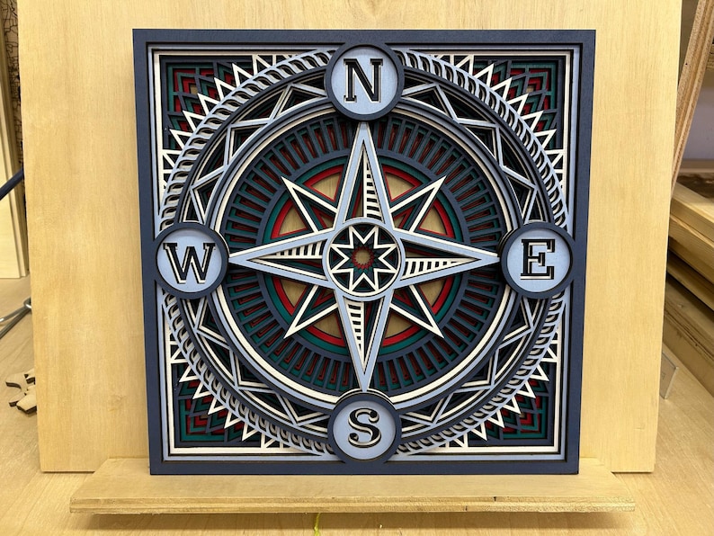 Compass Rose Mandala: Color Pattern #70 Compass Art, Layered Art ...