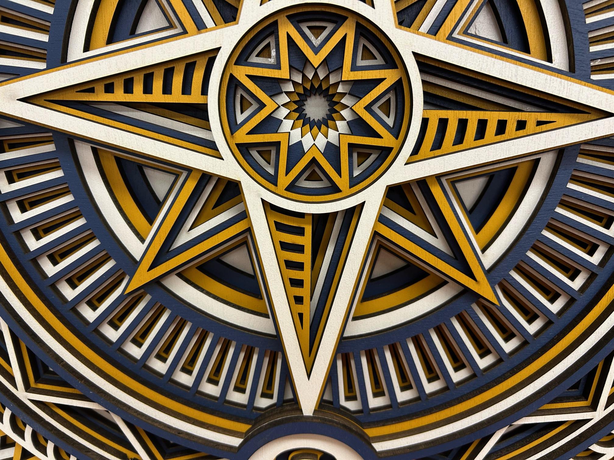 Zen Compass Compass Rose Mandala Color Pattern: #73, Compass Art, Layered Art ...