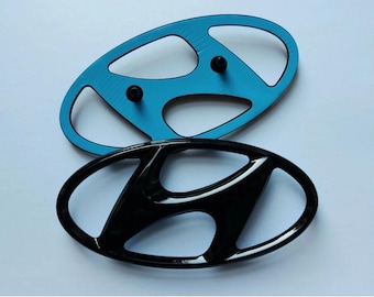 Hyundai Badge Emblem Gloss Black 3D Front Rear Grille 145mm x 72mm 863002B100